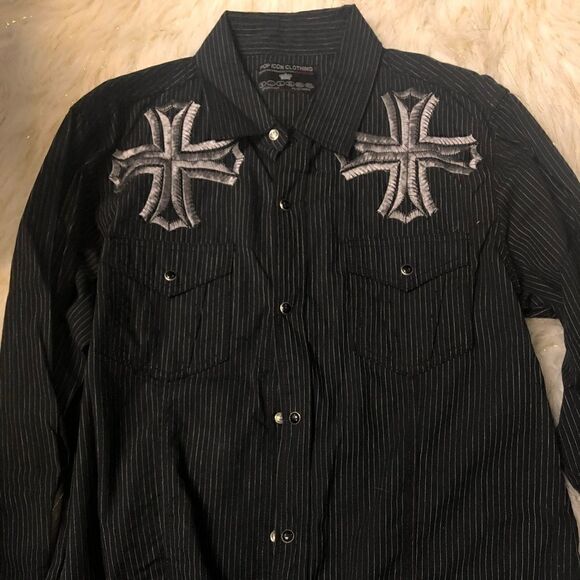 Pop Icon Clothing Buckle Cross Long sleeve black - Picture 2 of 4